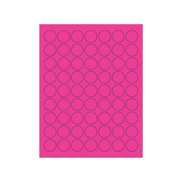 Bsc Preferred 1'' Fluorescent Pink Circle Laser Labels, 6300PK BUY00016114 - main